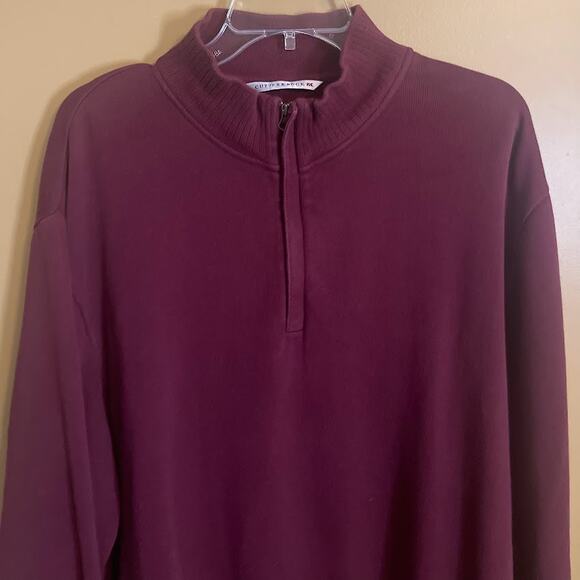 Cutter & Buck Men's Maroon Cotton Quater Zip Sweater Size XL - Picture 2 of 5